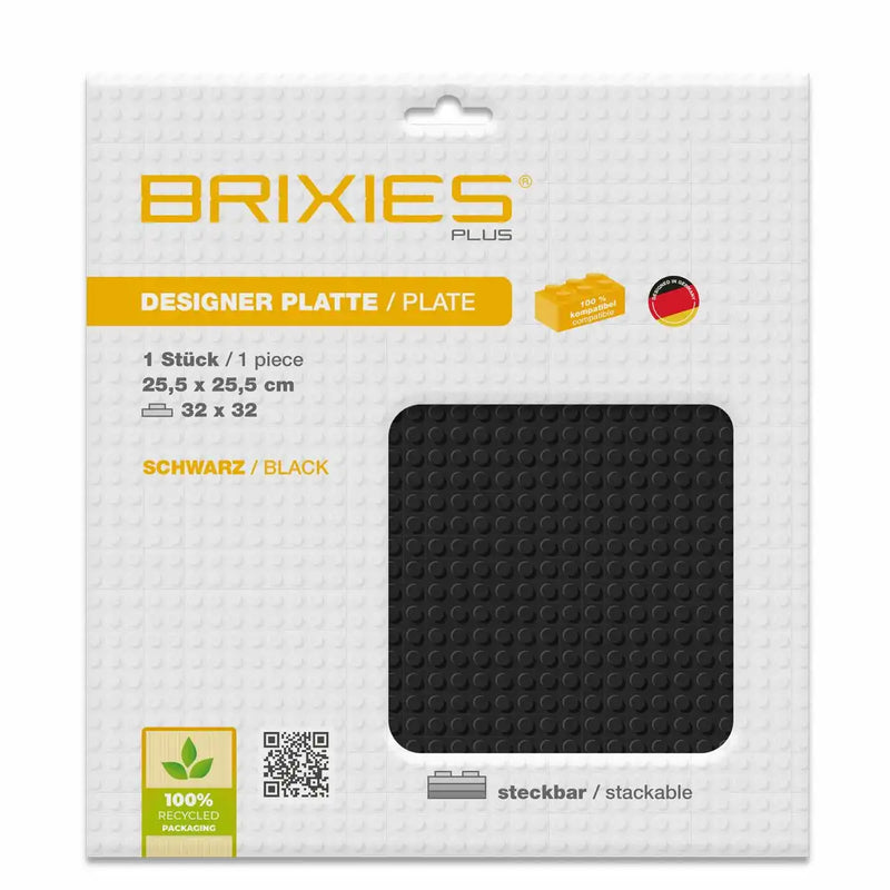 Brixies® Bodenplatte Schwarz  32x32cm