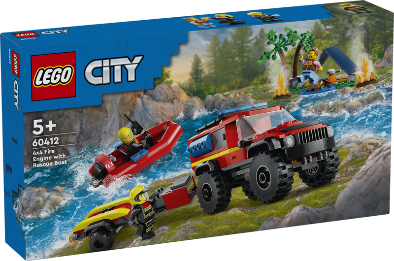 LEGO® 60412 City  Feuerwehrgeländewagen mit Rettungsboot