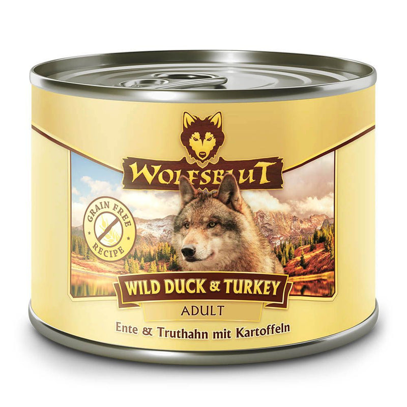 Wolfsblut Adult Wild Duck & Turkey - Ente &Truthahn mit Kartoffeln Nassfutter 6 x 200 g